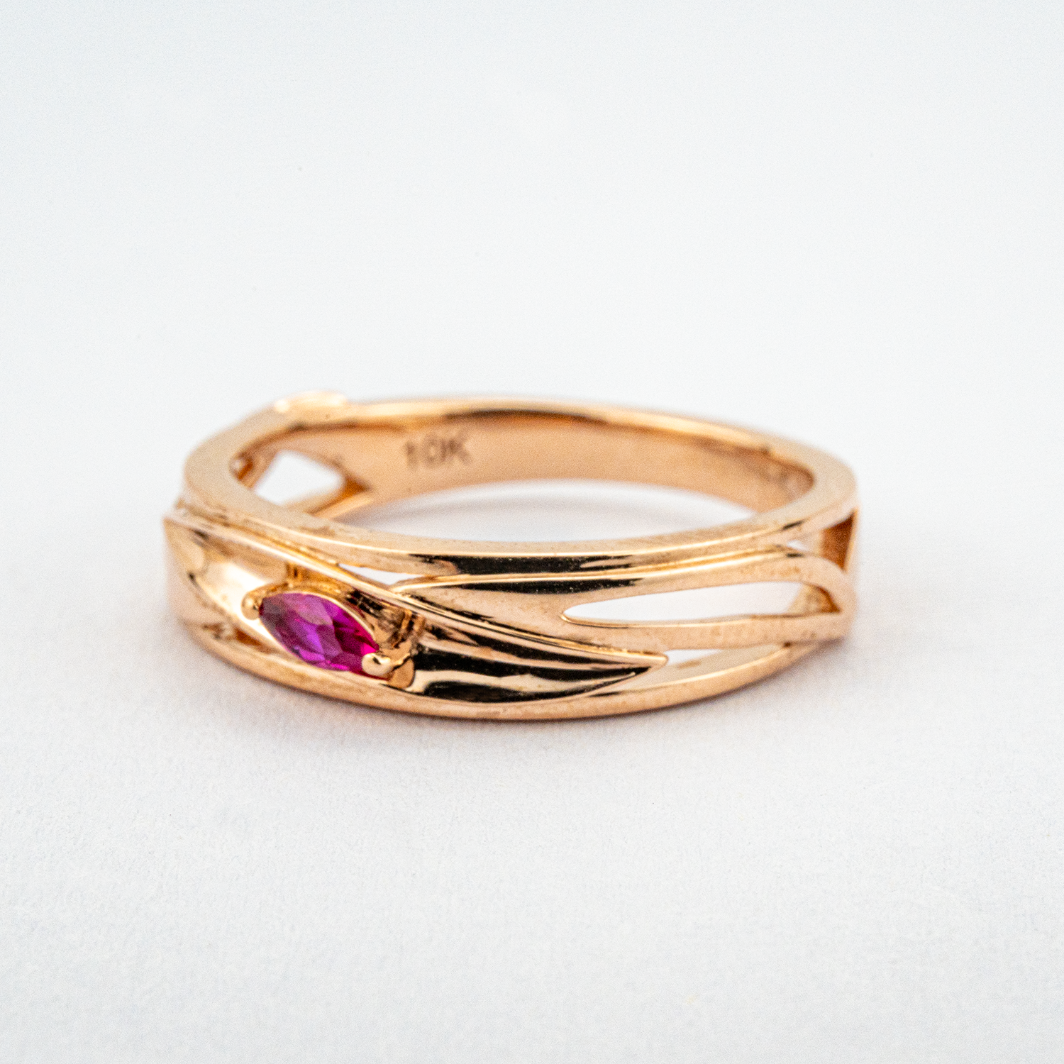 Handcrafted simplicity: Ruby band exemplifying minimalist design