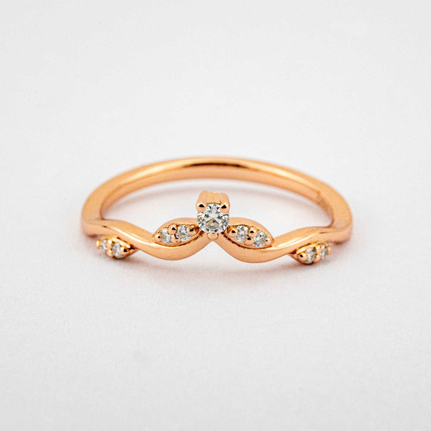 Kite Cut Alexander Engagement Leaf Ring Set Nature Inspired Design With Moissanite.