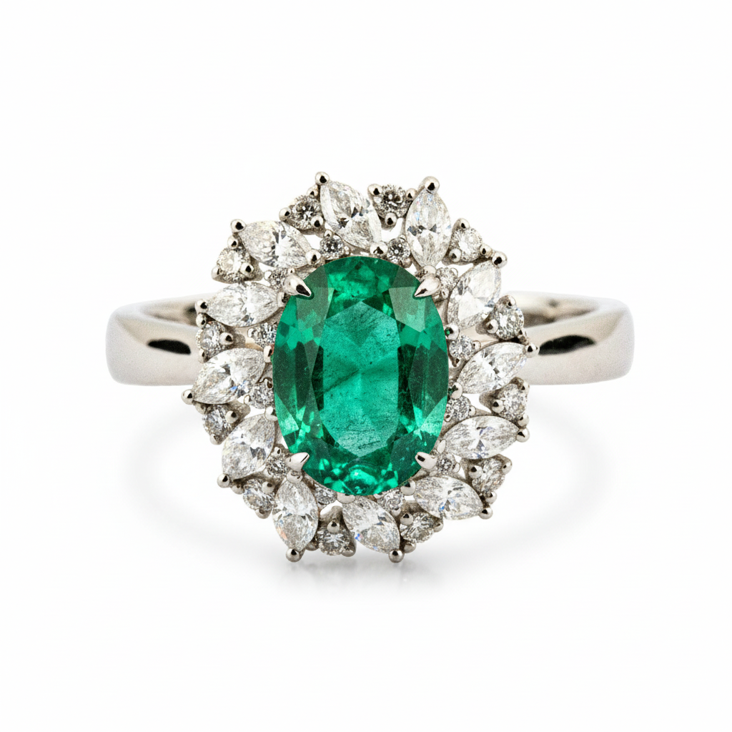 Product view of Emerald Ring in Gold
