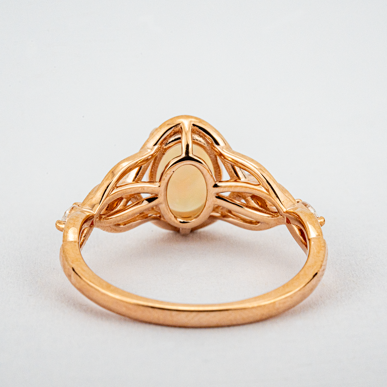 Oval Natural Opal With Moissanite Exquisite Engagement Ring Art Deco Opal Engagement Ring