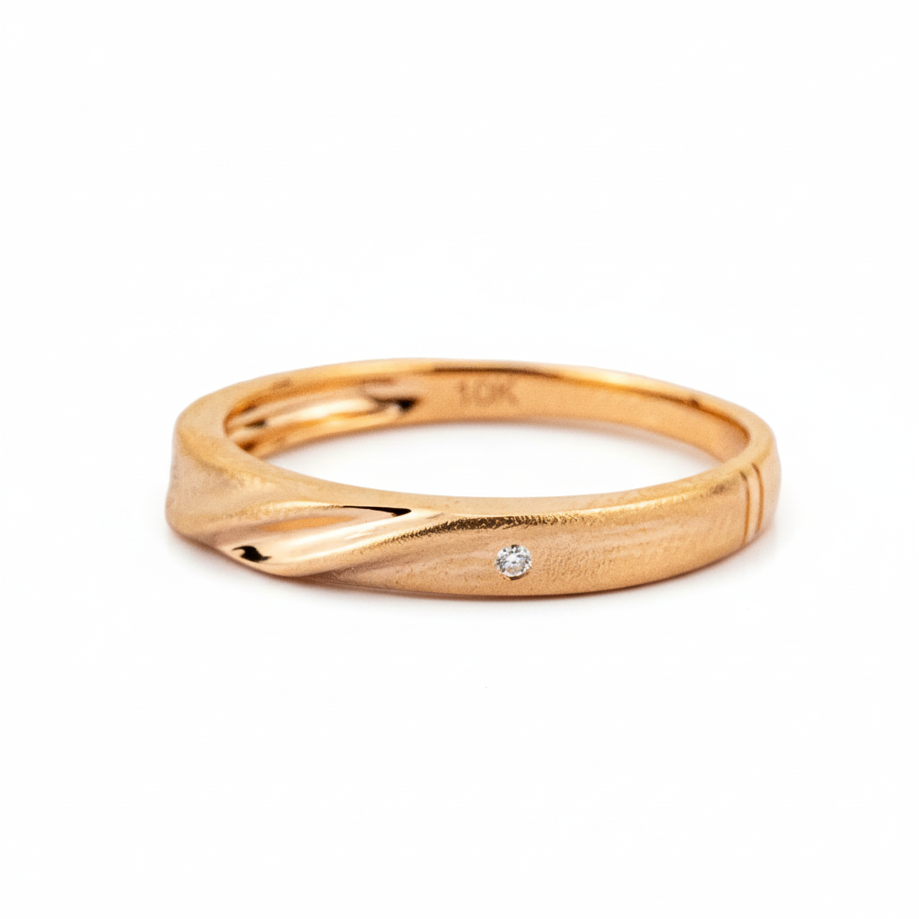 Product view of Moissanite Wedding Band in Rose Gold