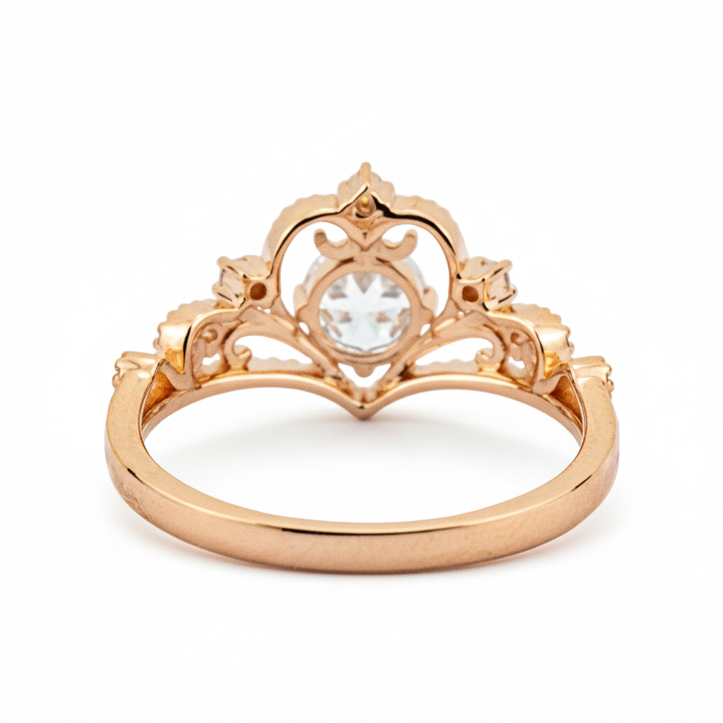 Product view of Round Moissanite Engagement Ring in Gold
