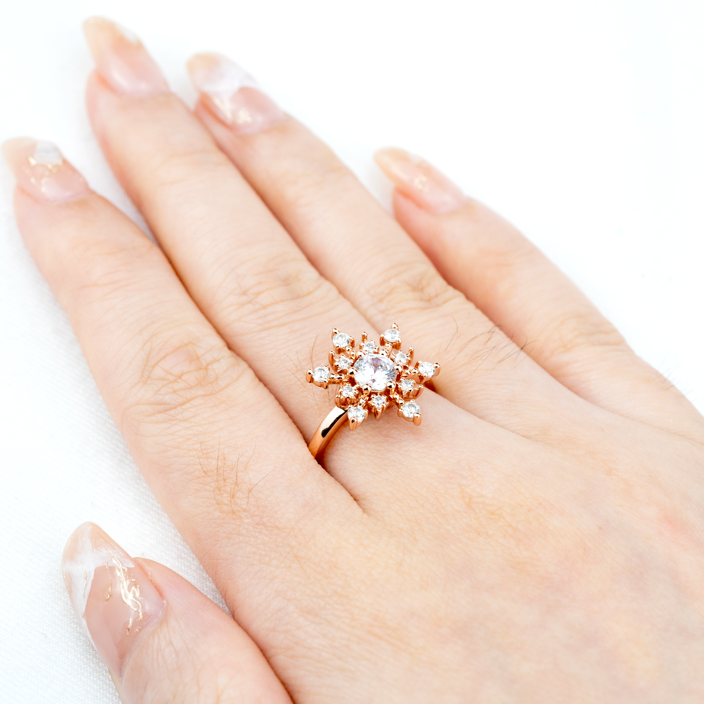 Snowflake Ring With Moissanite.
