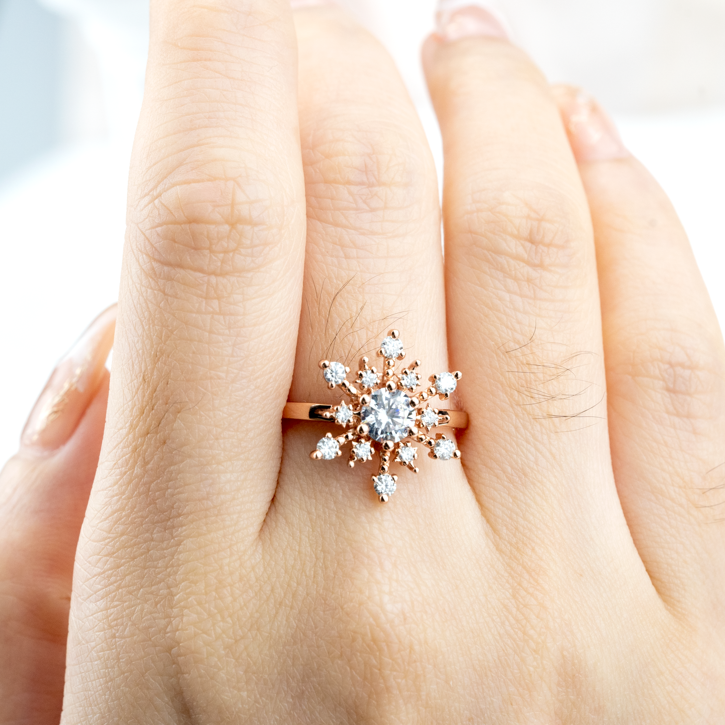 Snowflake Ring With Moissanite.