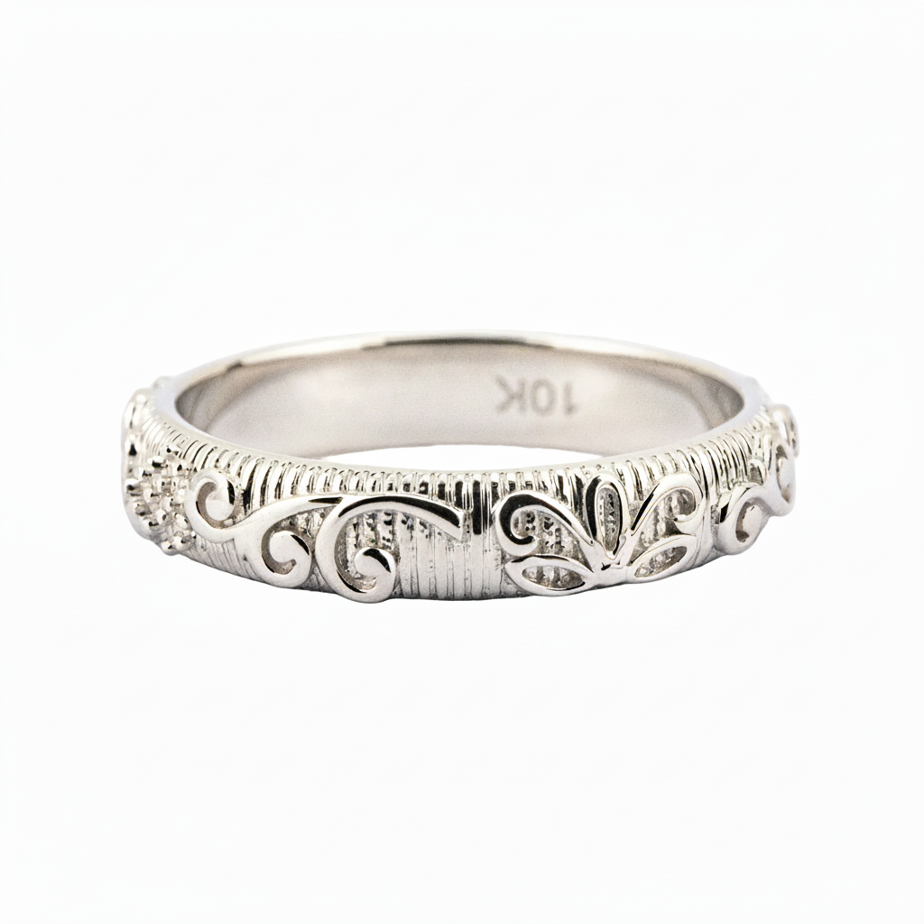 Product view of Nature-Inspired Engagement Ring in White Gold