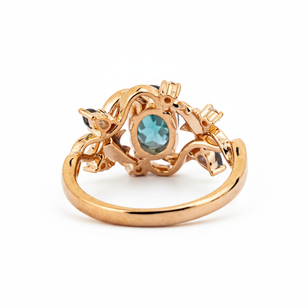 Product view of Oval Alexandrite Ring in Rose Gold