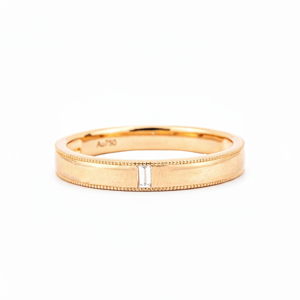 Product view of Diamond Couple Ring Set in Rose Gold