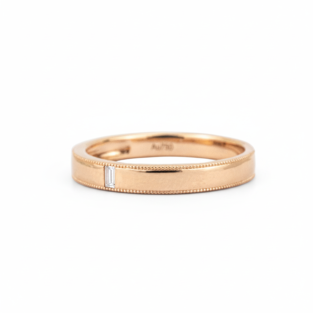 Product view of Diamond Couple Ring Set in Rose Gold