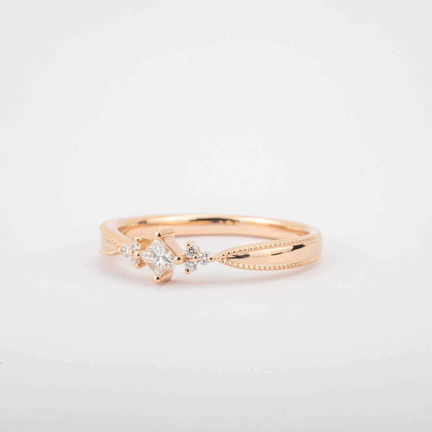 ORA COLLECTION - Classic Diamond Rose Gold Couple Ring Engagement Ring