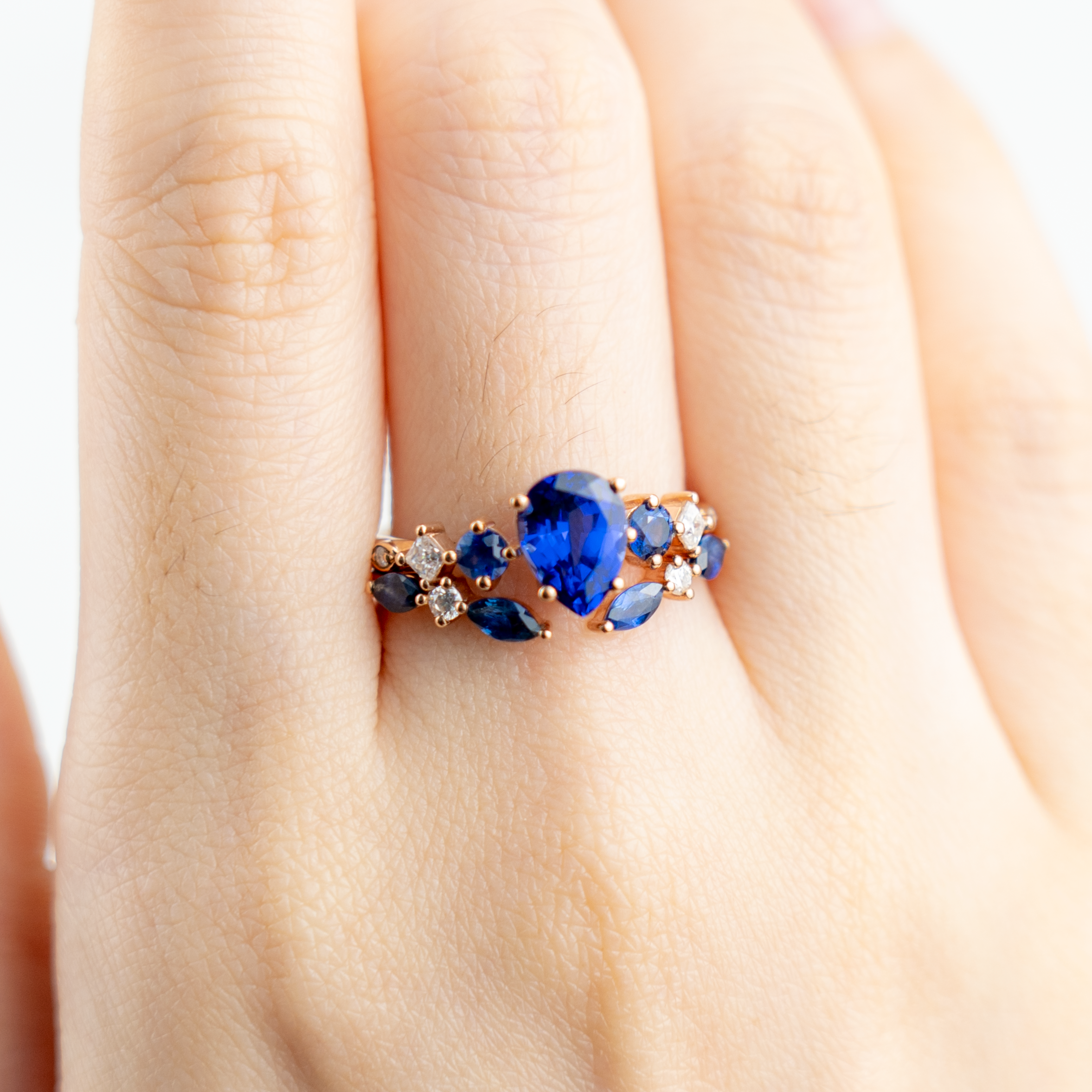 Exquisite sapphire engagement ring set for a luxurious touch