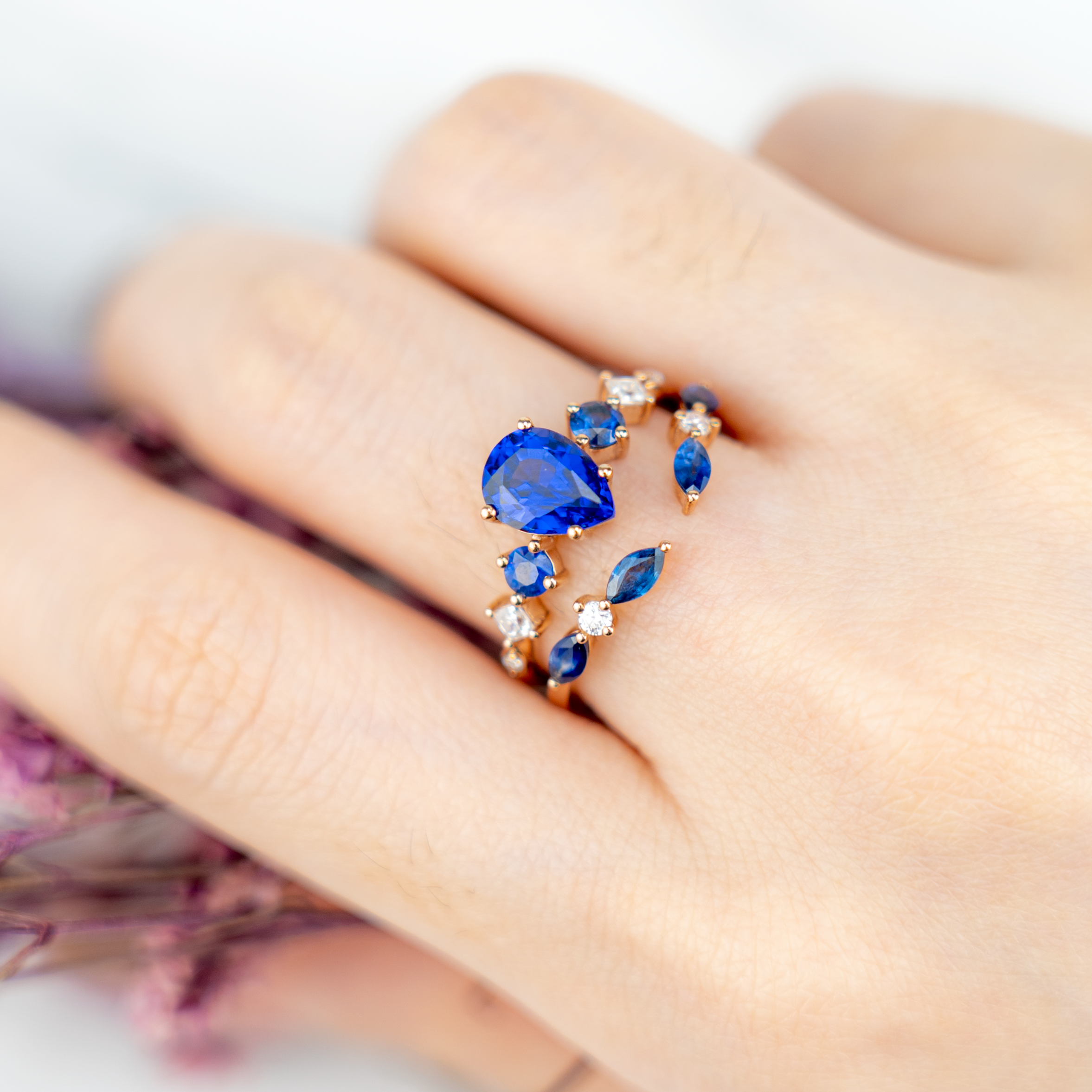 Exquisite sapphire engagement ring set for a luxurious touch
