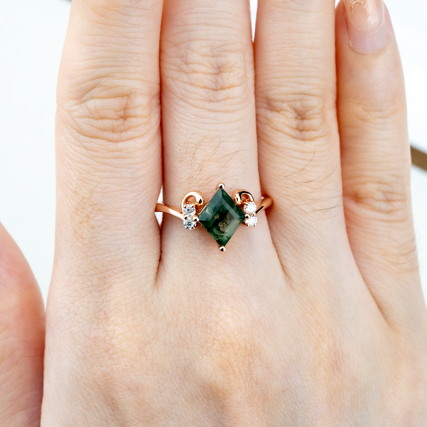 Gemstone Fashion Jewelry - Accessorize with a Princess Moss Agate or Moissanite Zodiac Sign ring