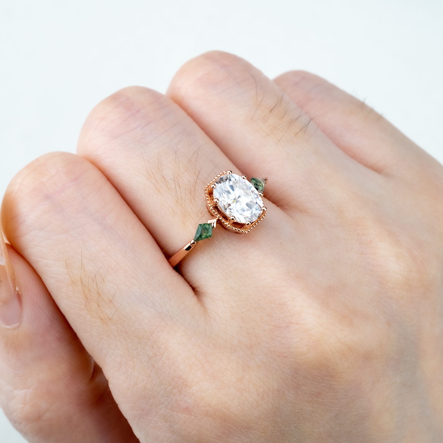 Octagon Moissanite Ring - Luxurious CZ Gemstone Jewelry for Women