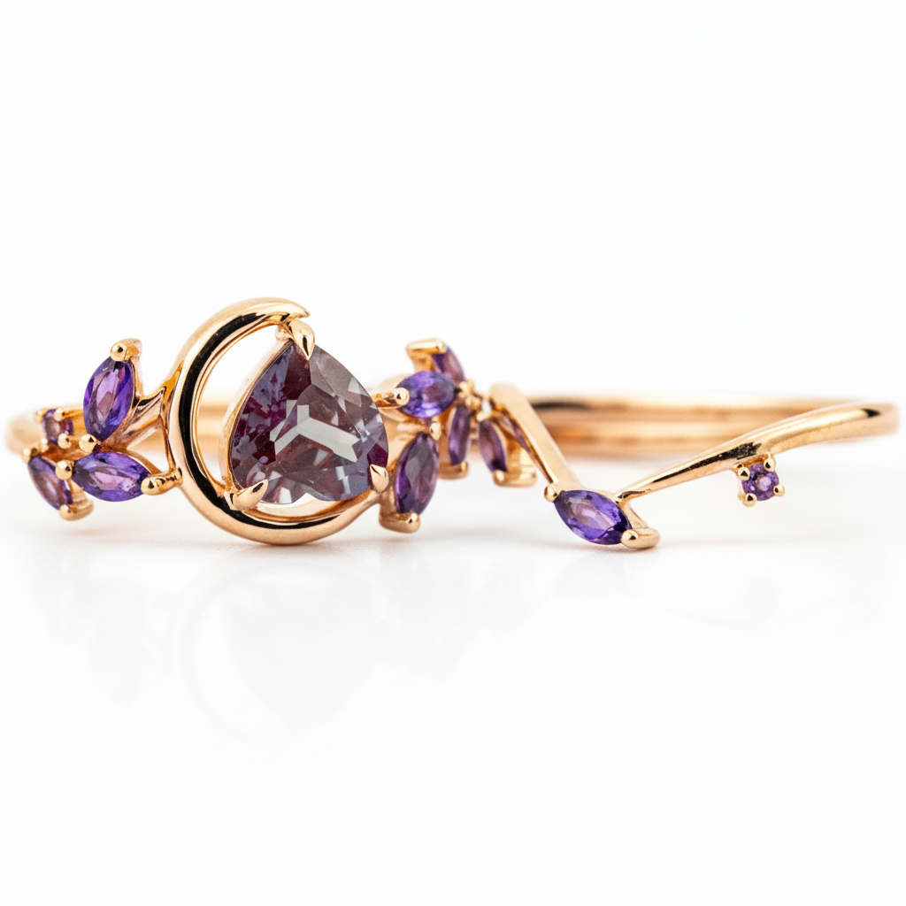 Product view of Alexandrite Ring Set in Gold