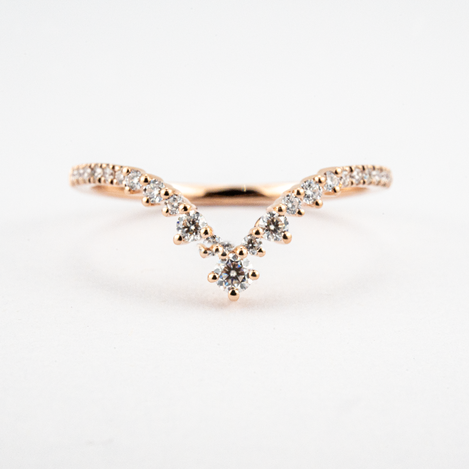 Luxurious Pear Shape Moissanite Rose Gold Three-Piece Set Unique Design Engagement Rings