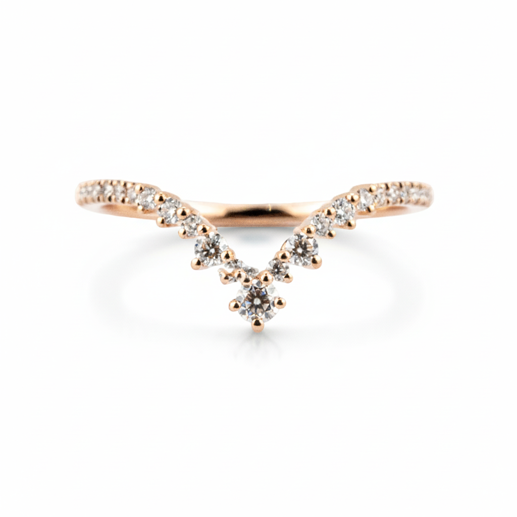 Product view of Pear Moissanite Ring Set in Rose Gold