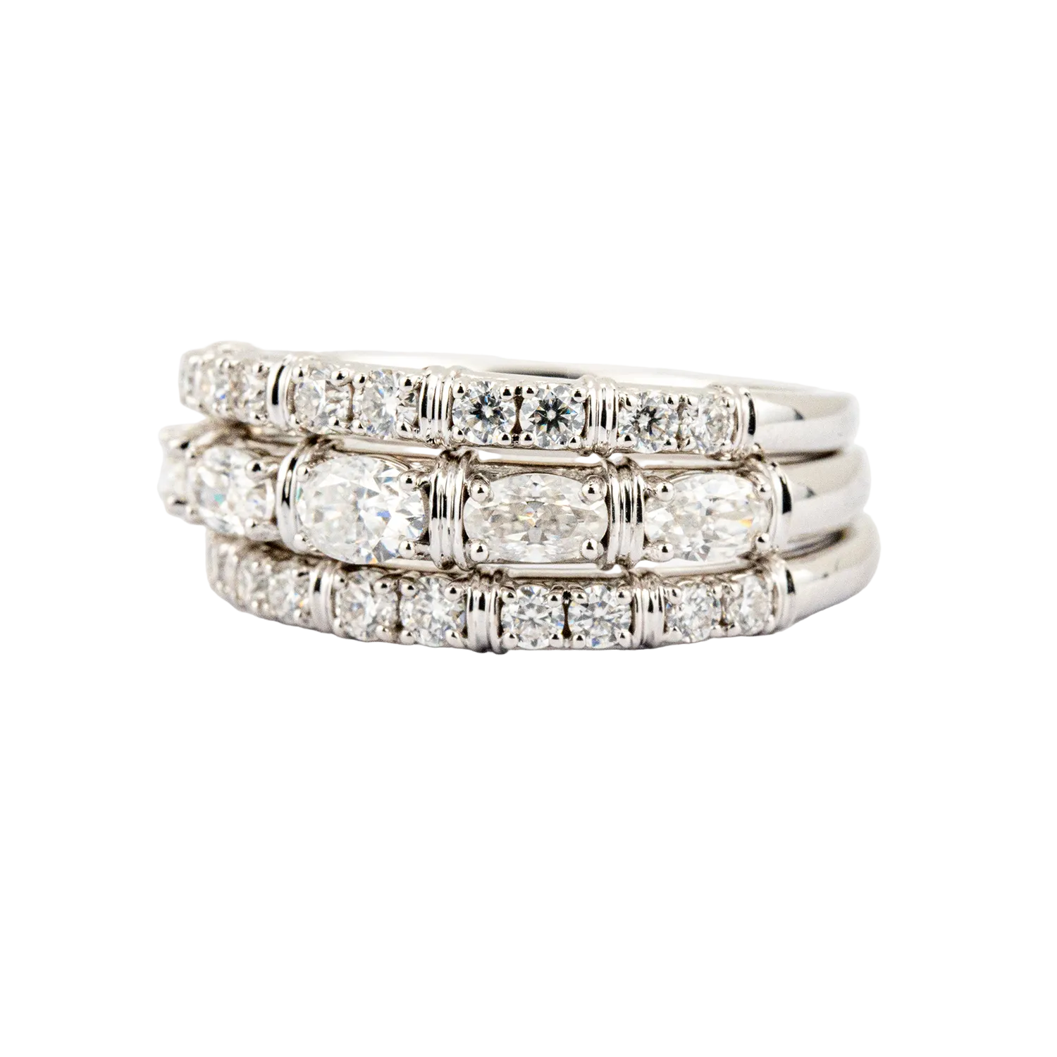 Product view of Moissanite Ring Set in White Gold