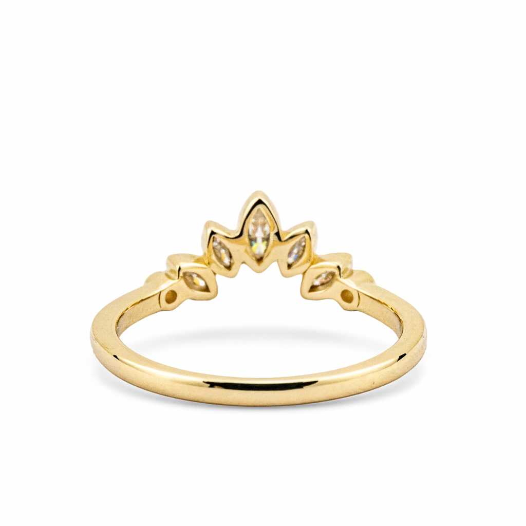 Product view of Marquise Moissanite Ring in Gold