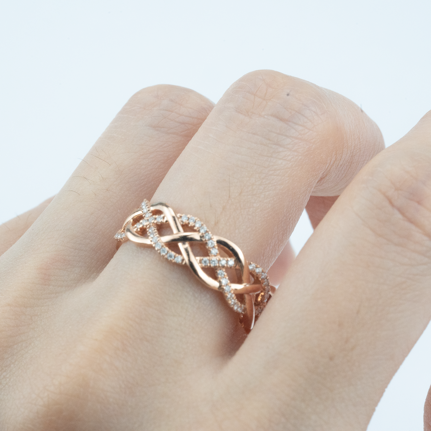 Minimalism Rose Gold Band Moissanite Engagement Ring Match Ring For Couple Promise Ring