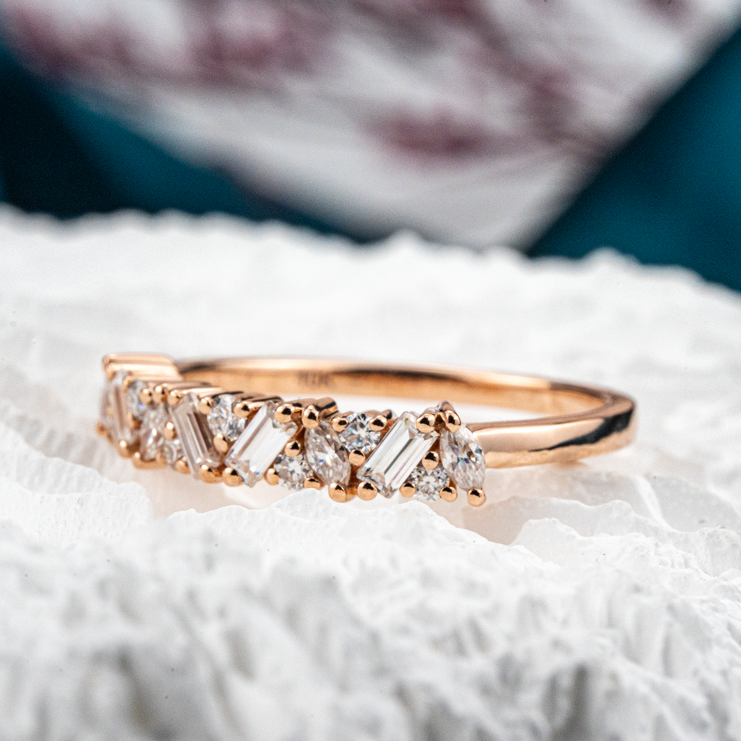 Moissanite Dainty Engagement Rings Minimalist Ring Diamond Gold Ring Rose Gold
