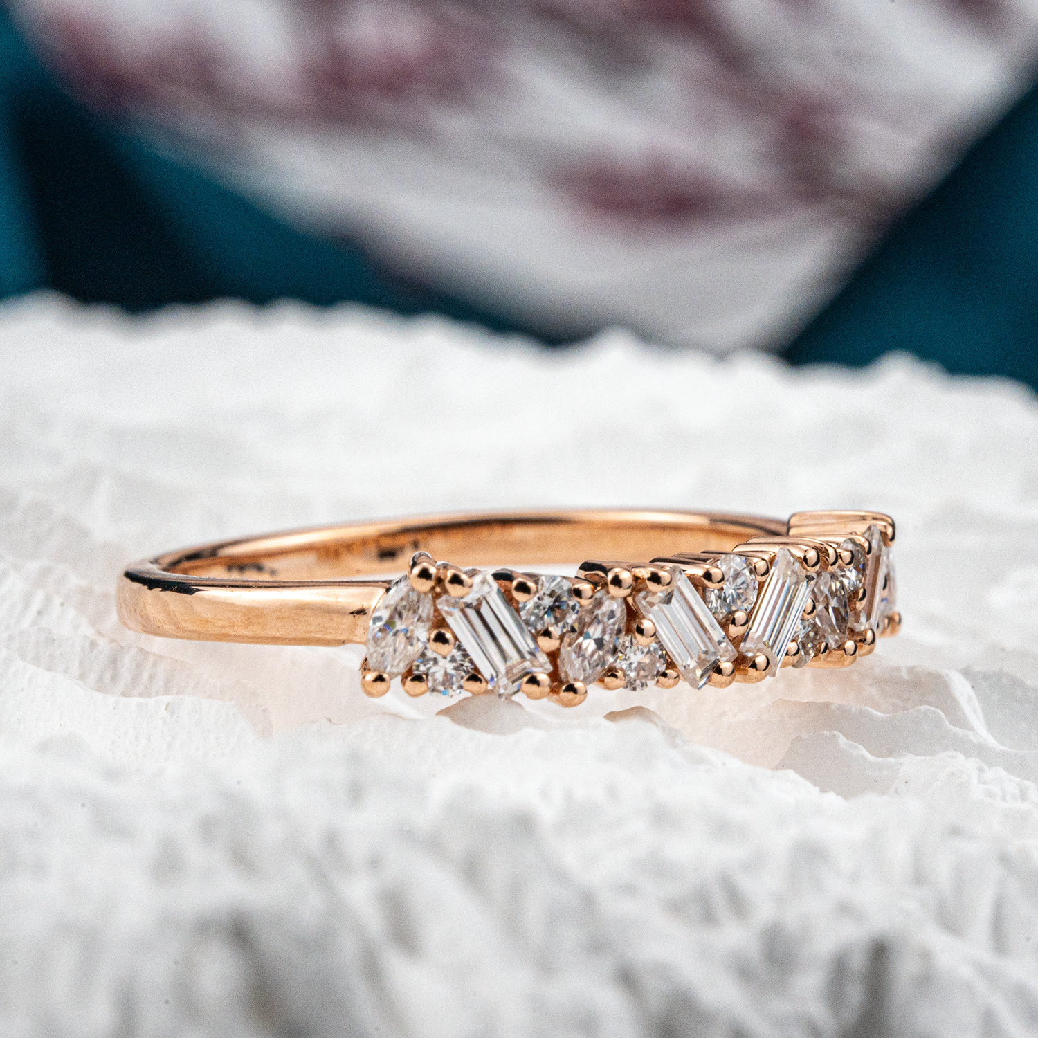Moissanite Dainty Engagement Rings Minimalist Ring Diamond Gold Ring Rose Gold