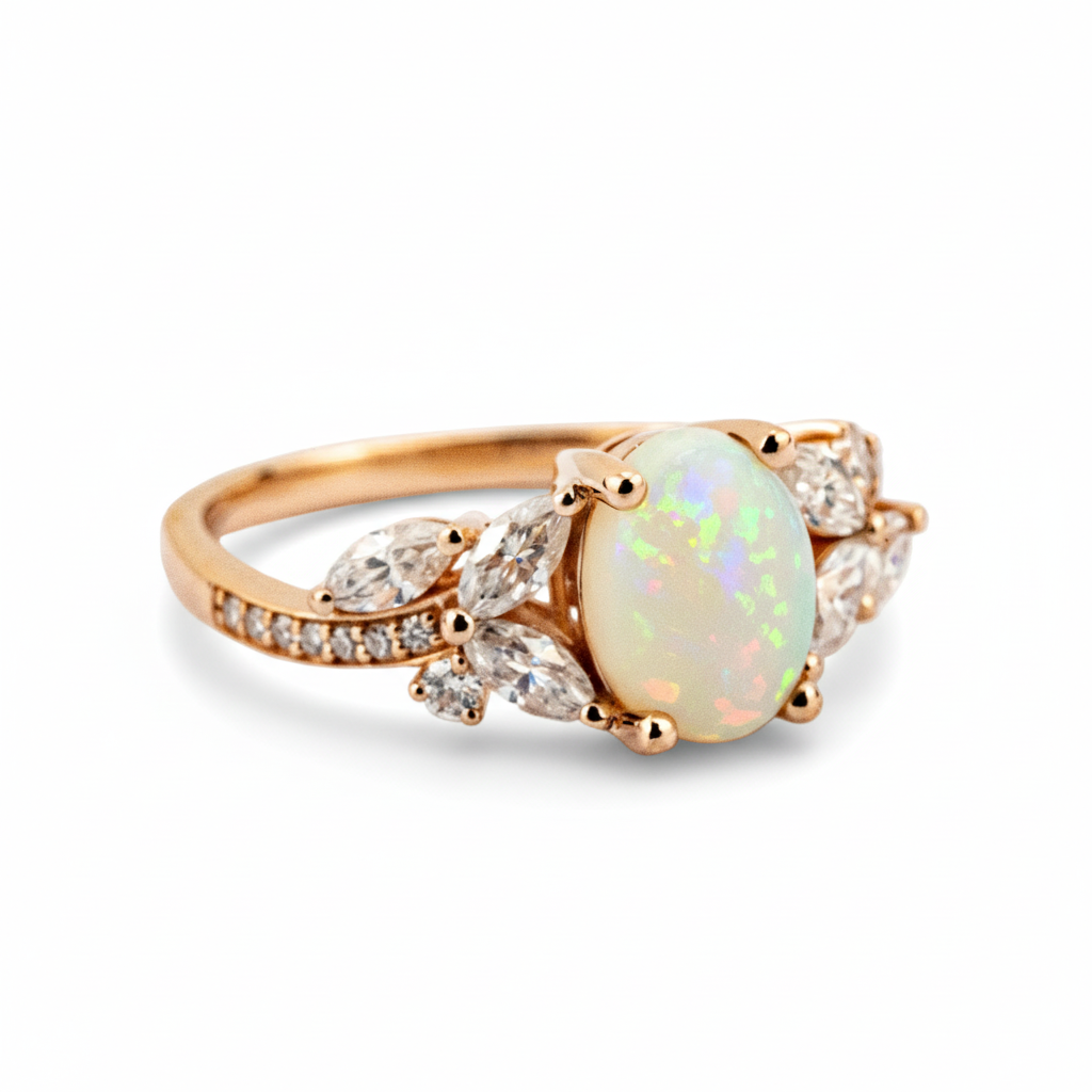 Product view of Oval Opal Engagement Ring in Gold