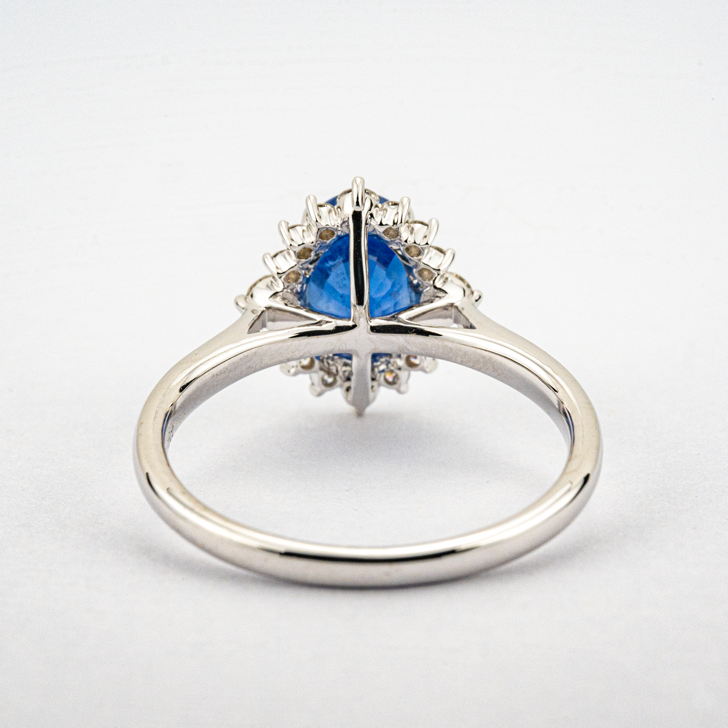 Oval Sapphire White Gold Ring With Diamond Engagement Ring Wedding Diamond Ring