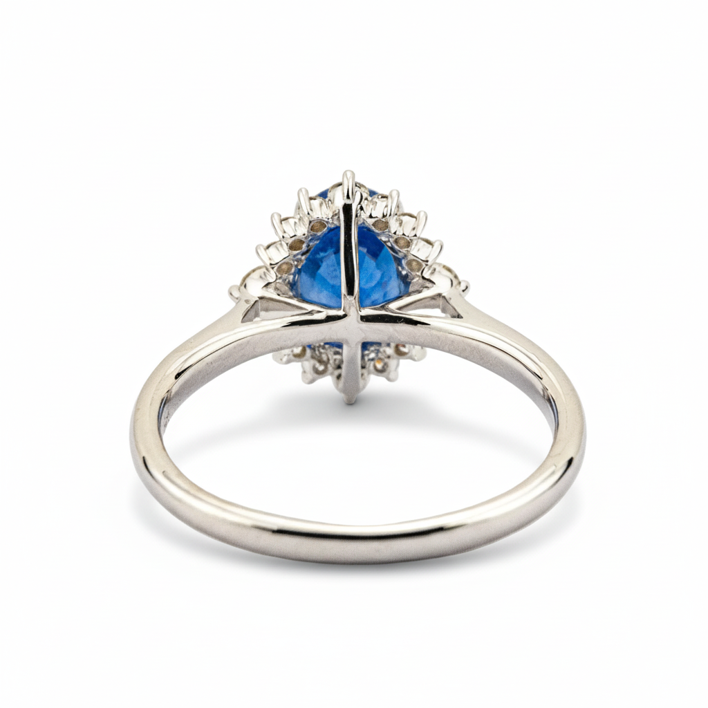 Product view of Oval Sapphire Engagement Ring in White Gold