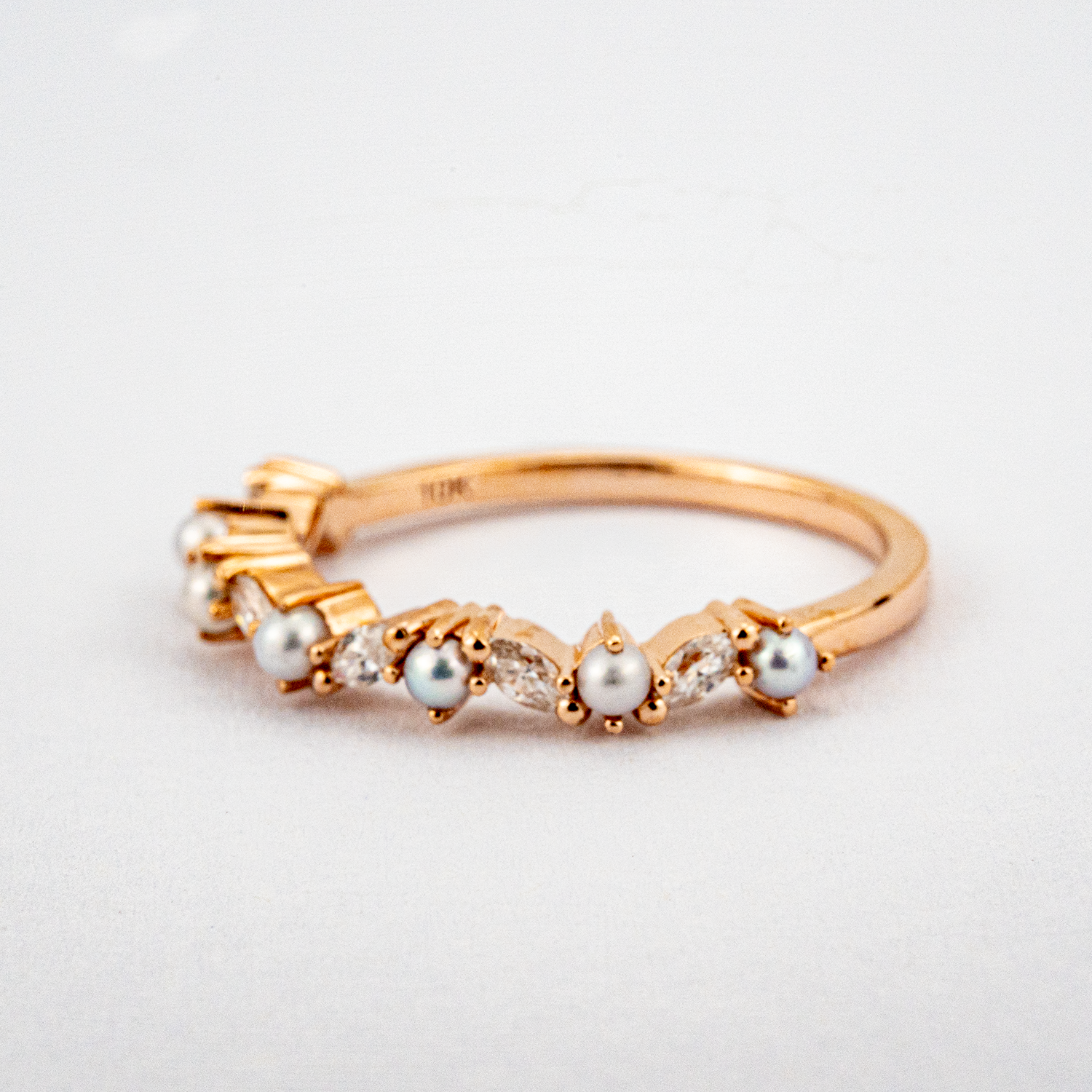 Pearl and Moissanite Fashion Jewelry Stackable Rings Match Ring Gift For Her