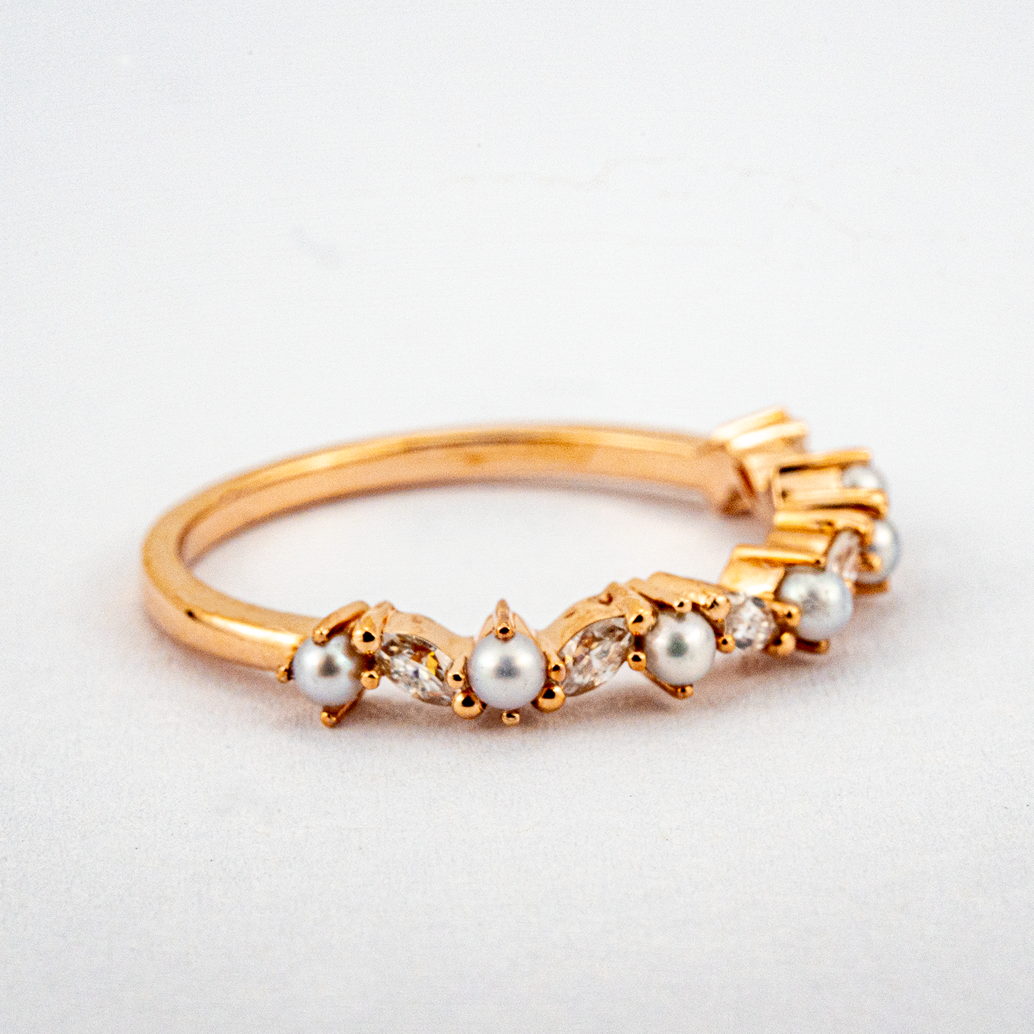 Pearl and Moissanite Fashion Jewelry Stackable Rings Match Ring Gift For Her