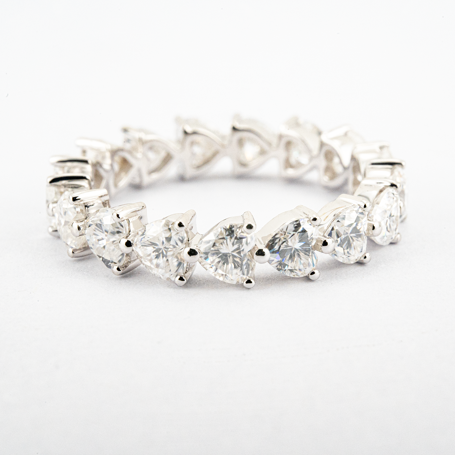 Personalized Heart Shaped Moissanite White Gold Wedding Ring Heart Ring Gift For Her