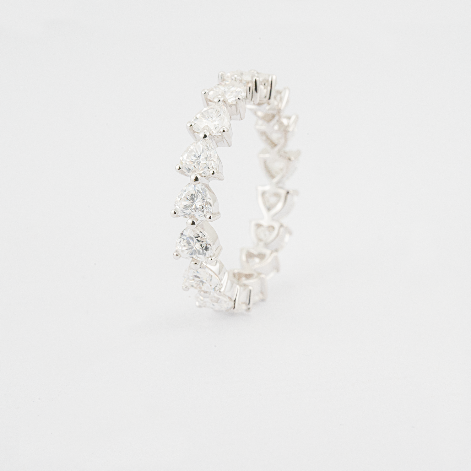 Personalized Heart Shaped Moissanite White Gold Wedding Ring Heart Ring Gift For Her