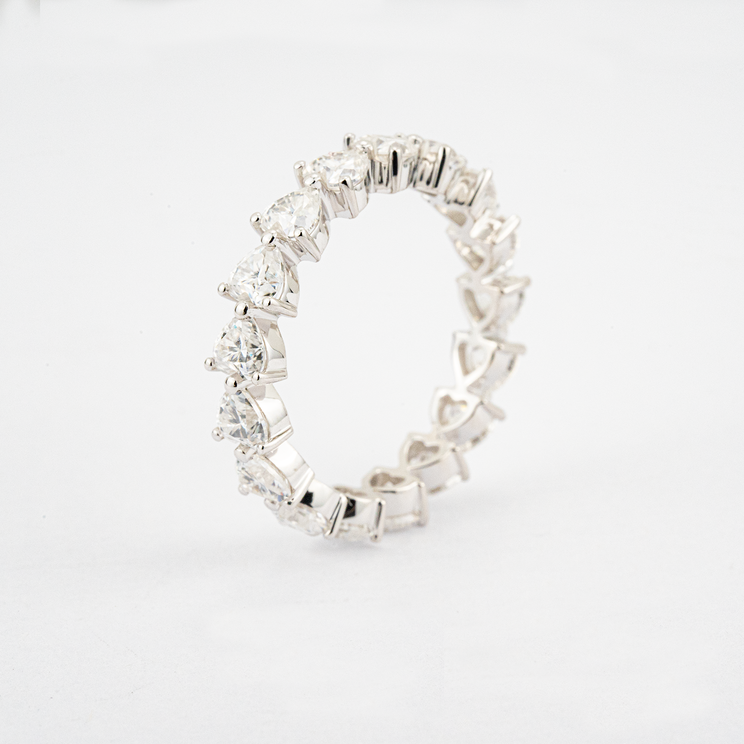 Personalized Heart Shaped Moissanite White Gold Wedding Ring Heart Ring Gift For Her