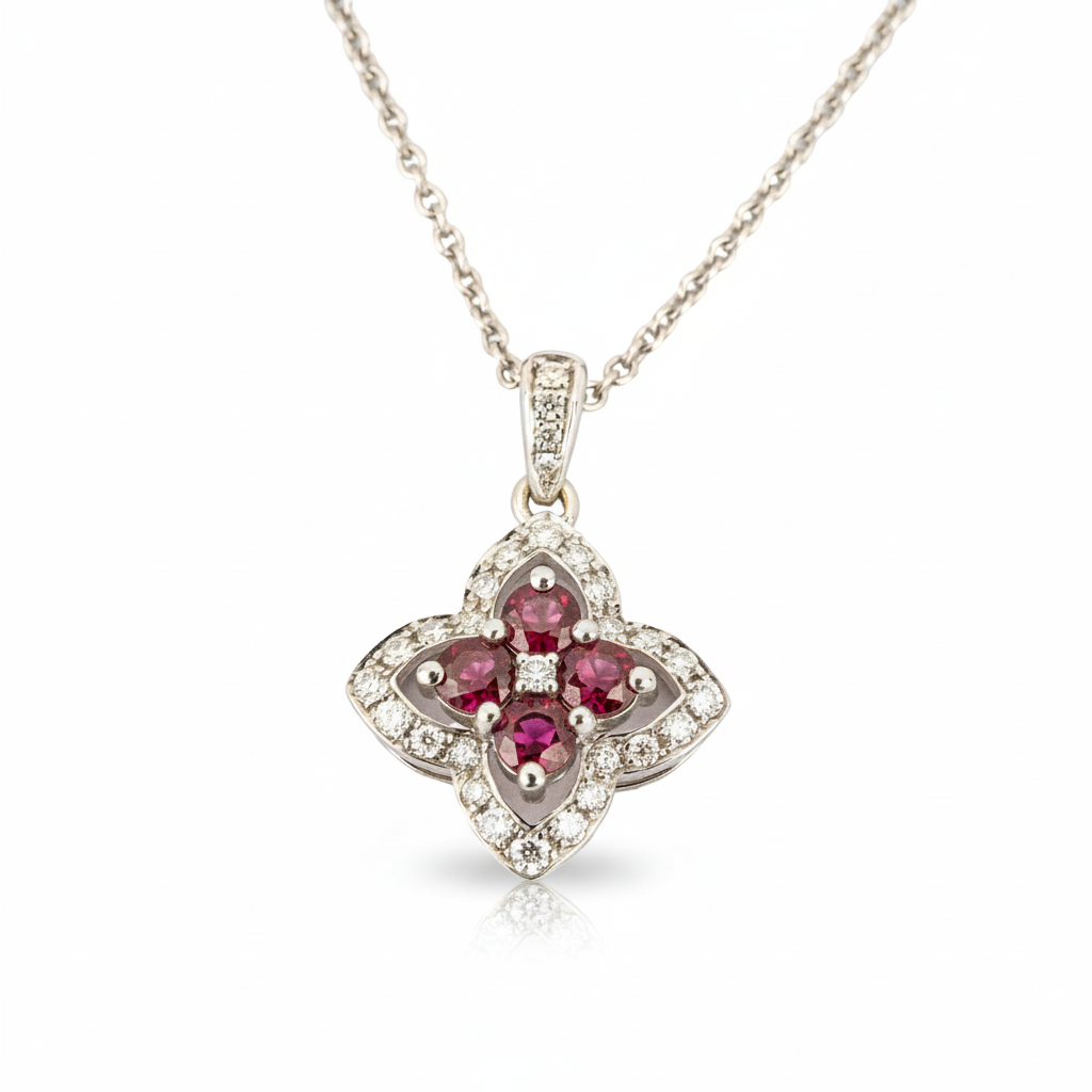 Front view of Ruby Ring in Gold