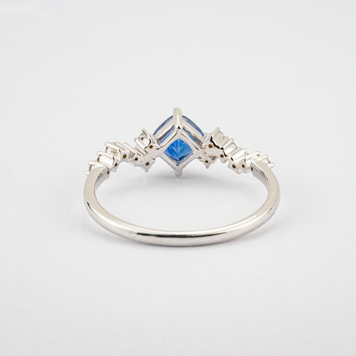 Simple Princess Square Lab Sapphire White Gold Wedding Ring Sapphire Engagement Ring