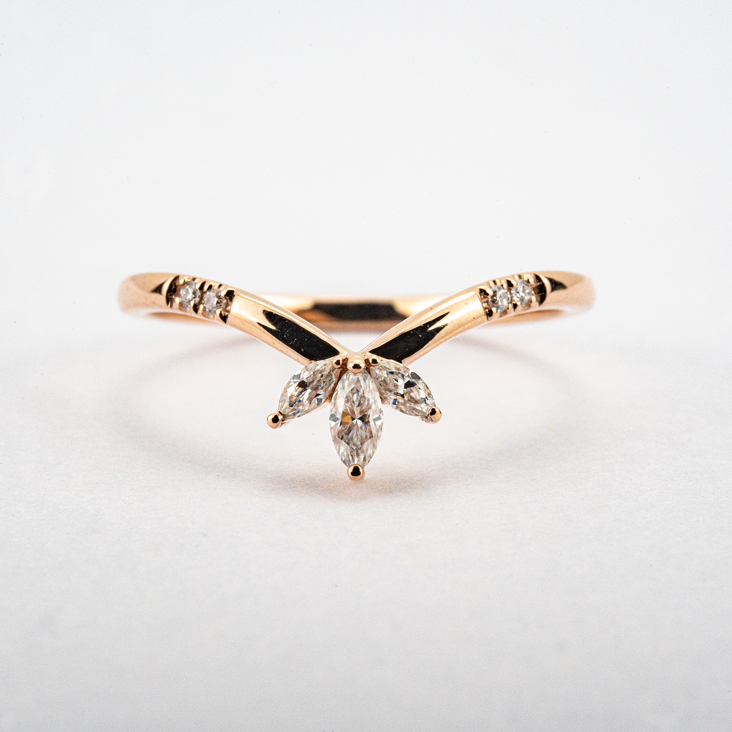 Unique Pearl Ring with Moissanite Rose Gold Engagement Ring Set Pearl Engagement Ring Set