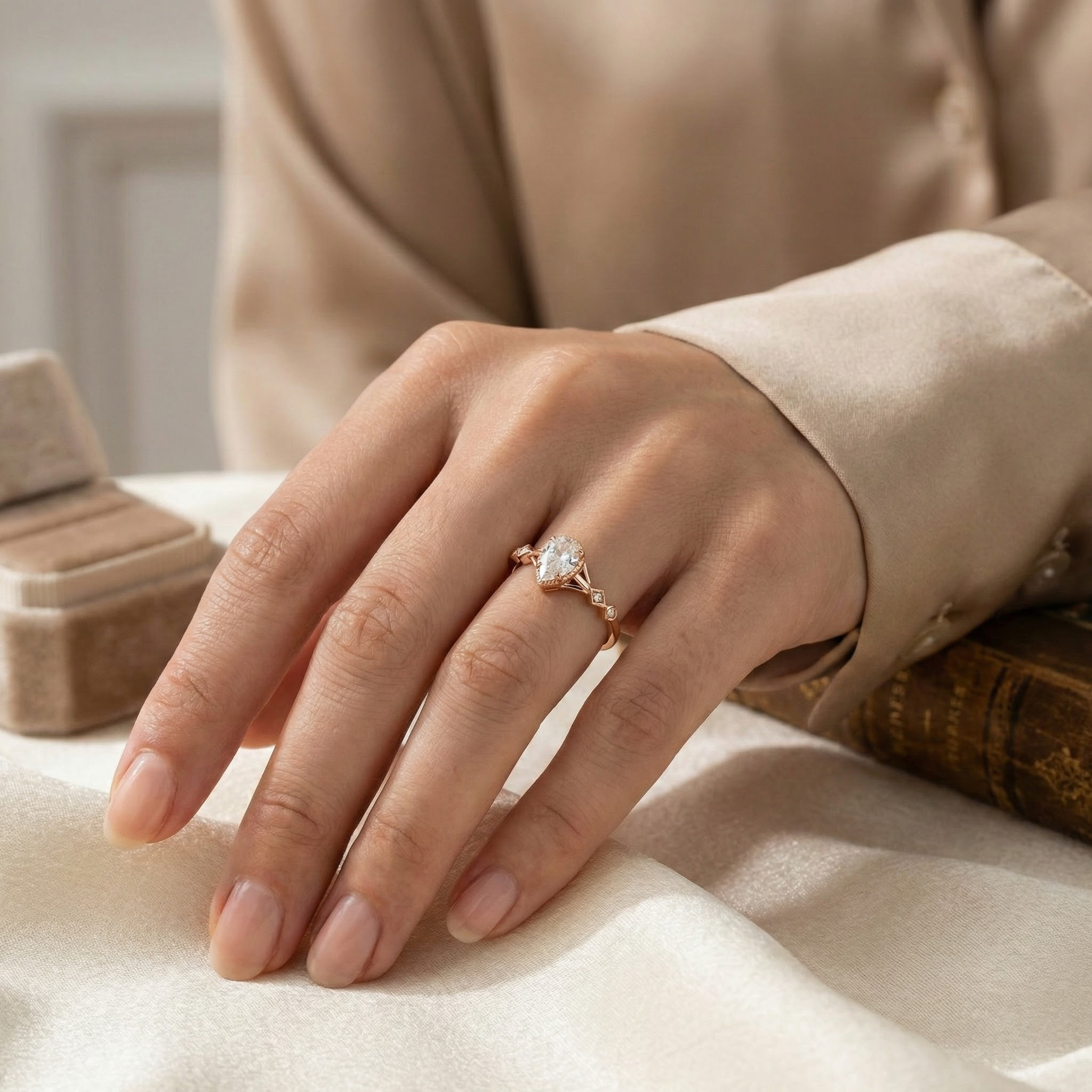 Classic Simple Style Moissanite Engagement Ring - Sophisticated Elegance