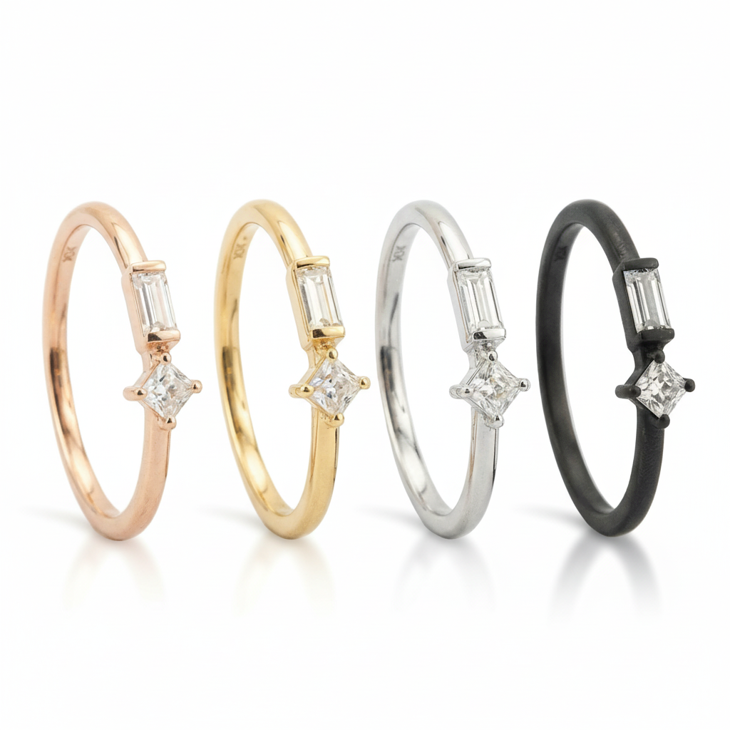 Lifestyle view of Moissanite Engagement Ring in Gold