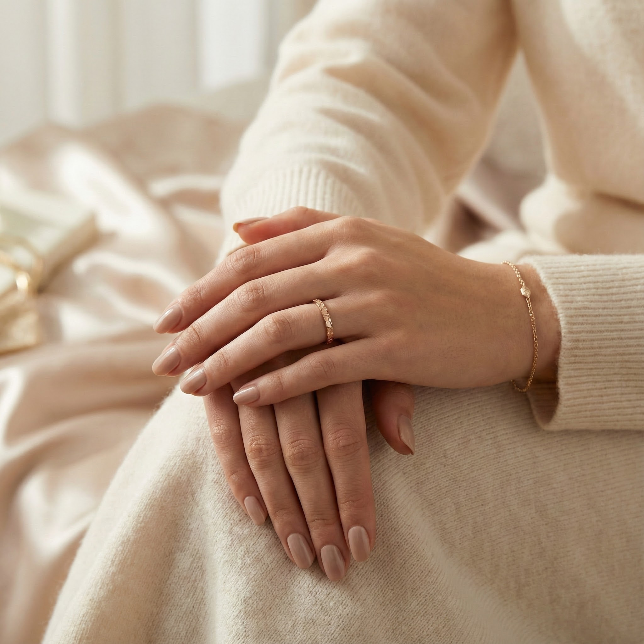 Textured Rose Gold Ring – Intricate Detailing, Unique Design, Handcrafted Beauty