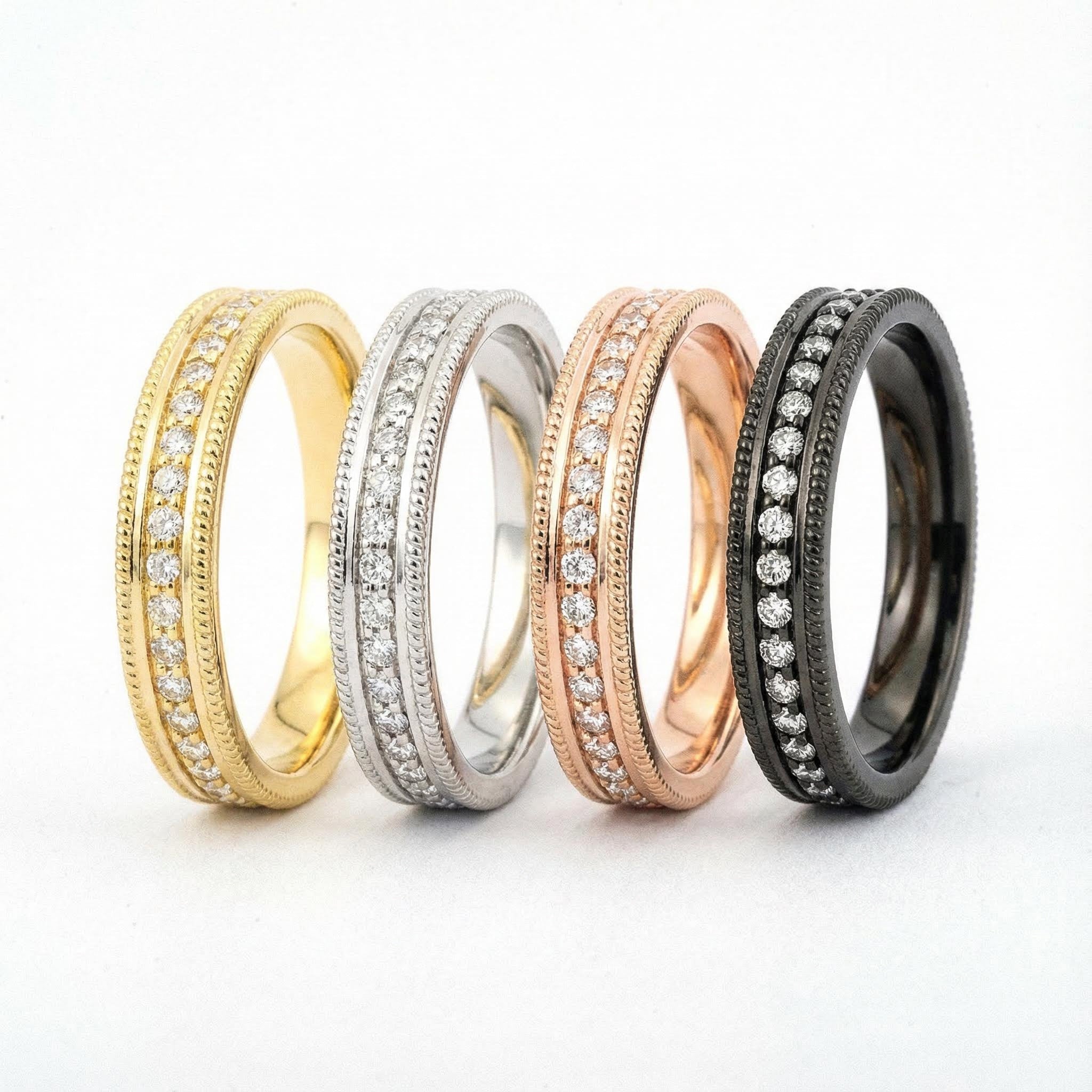 FLUXIS - Yellow Gold Moissanite Vintage Engagement Ring Classic Style Wedding Ring