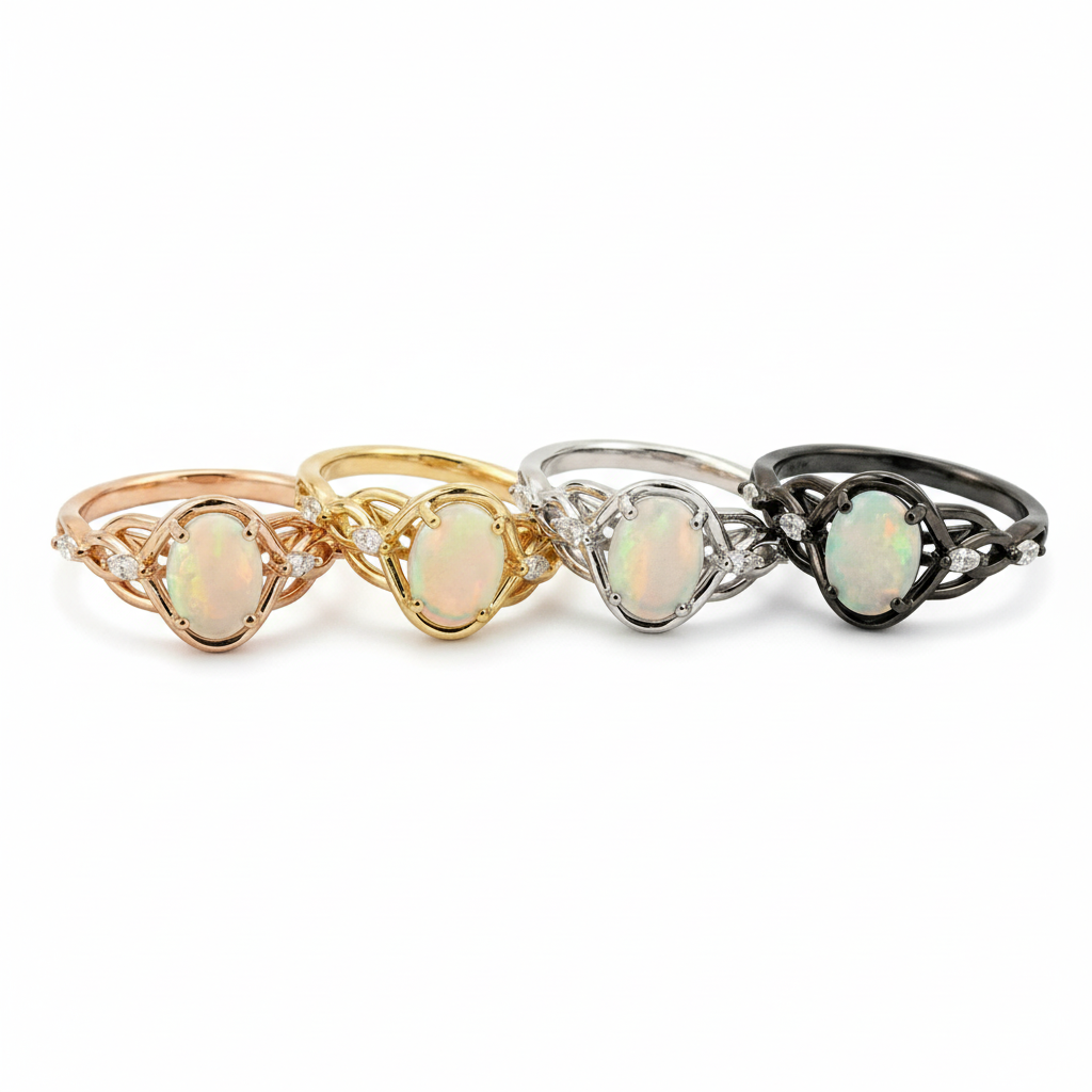 Lifestyle view of Oval Opal Engagement Ring in Gold