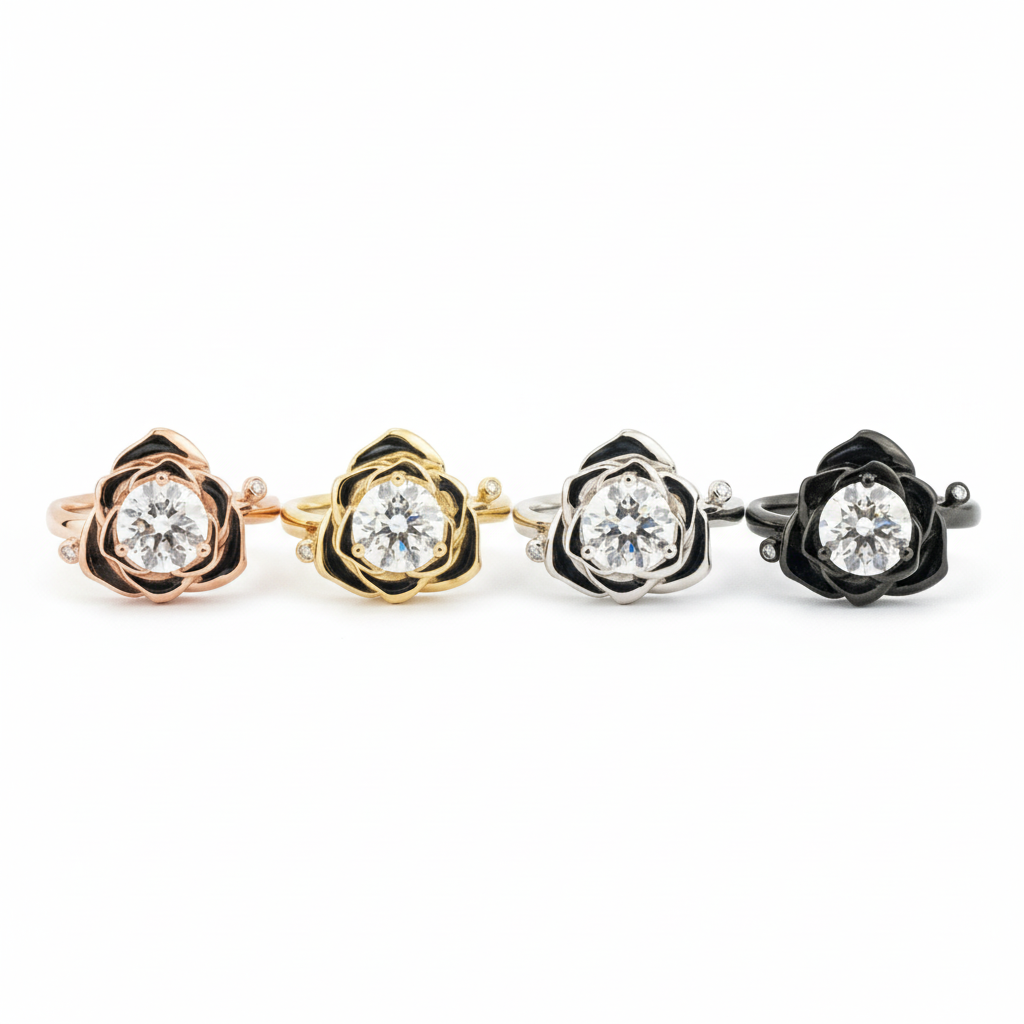 Lifestyle view of Moissanite Engagement Ring in White Gold