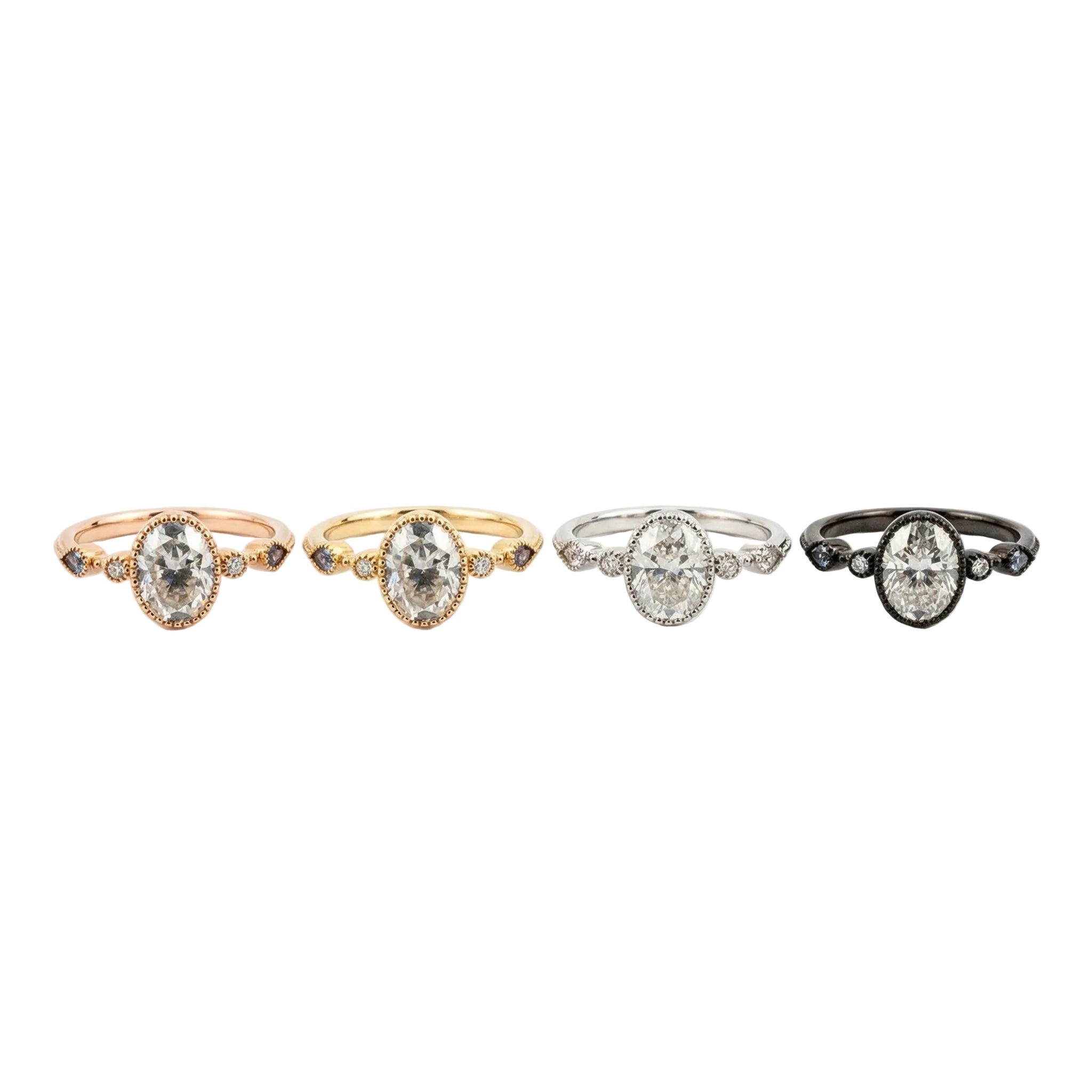 Lifestyle view of Oval Moissanite Engagement Ring in Rose Gold