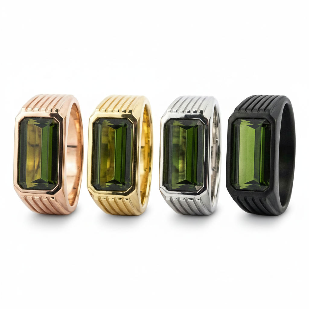 Lifestyle view of Tourmaline Men's Ring in Gold