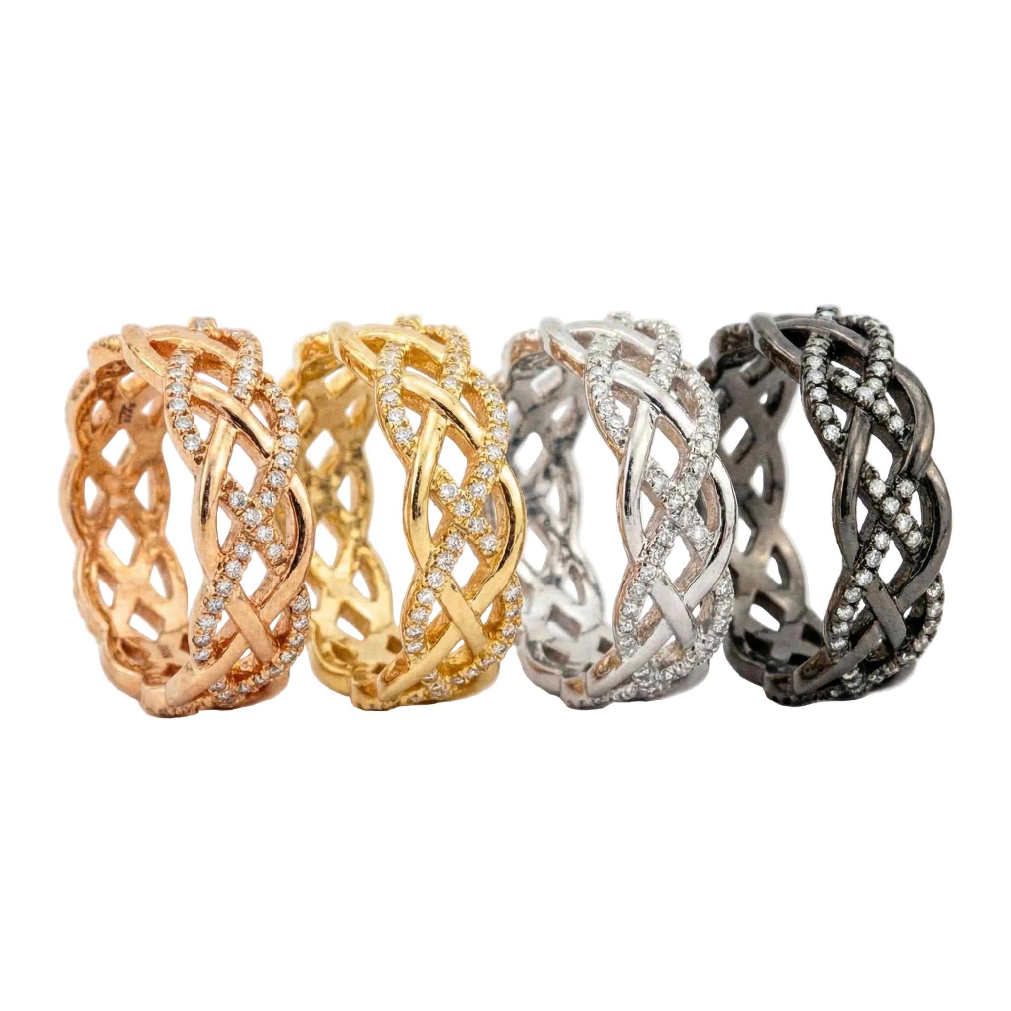 Lifestyle view of Moissanite Wedding Band in Rose Gold
