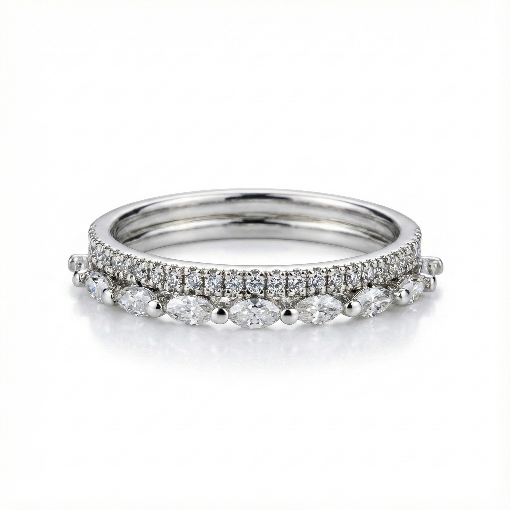 Minimalist Marquise Cut Moissanite White Gold Ring