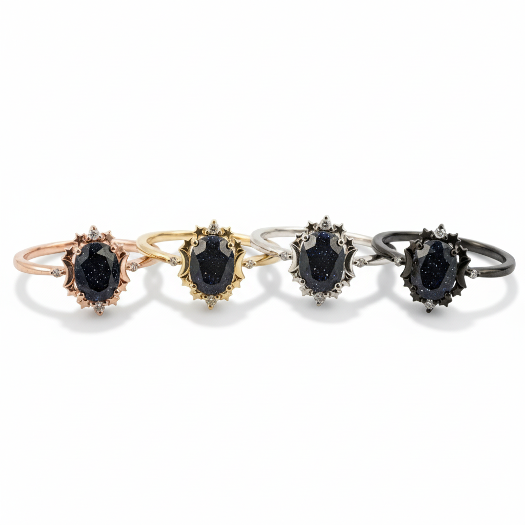 Lifestyle view of Oval Moissanite Ring in White Gold
