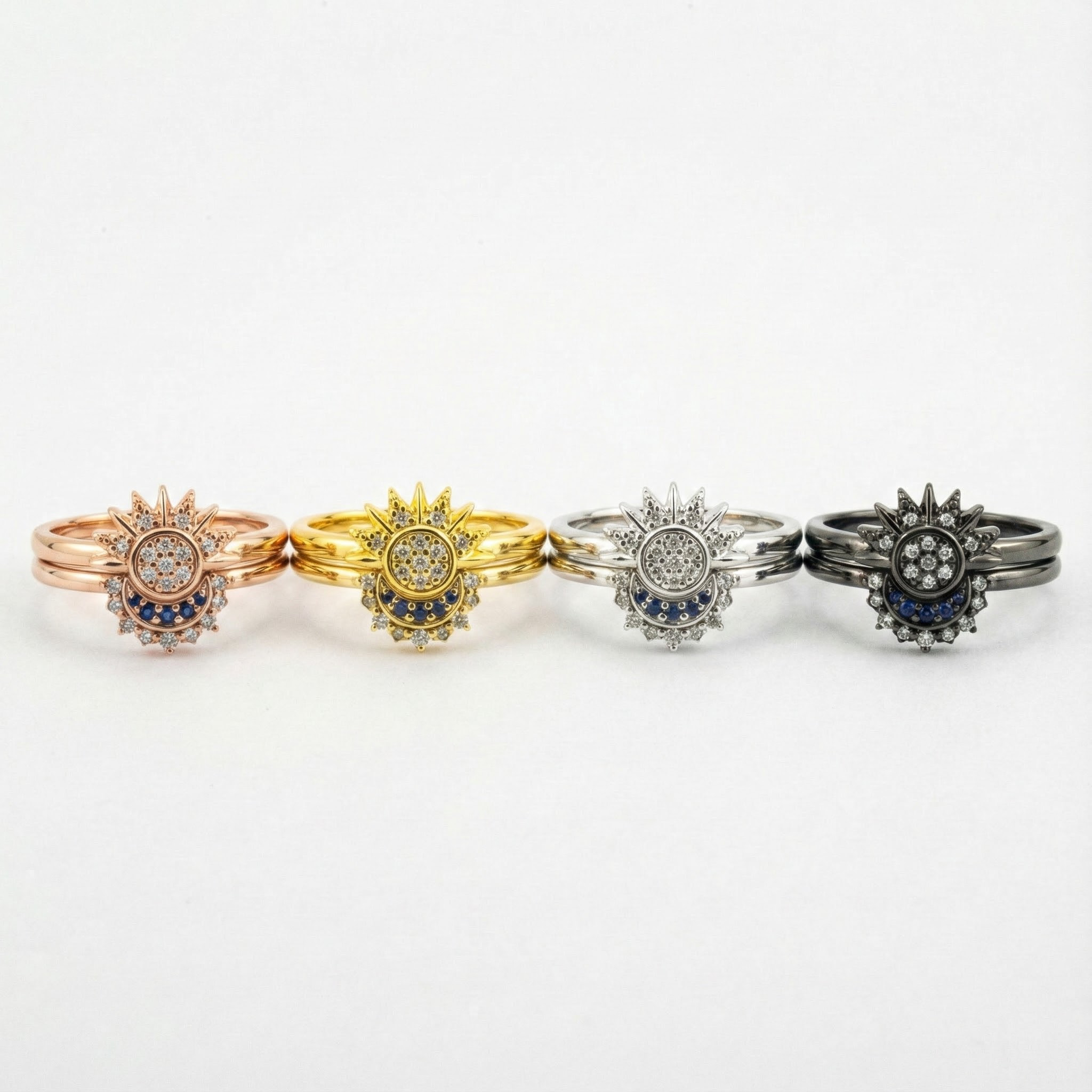 Luxurious Yellow & White Gold ring combination that exudes timeless beauty and style.