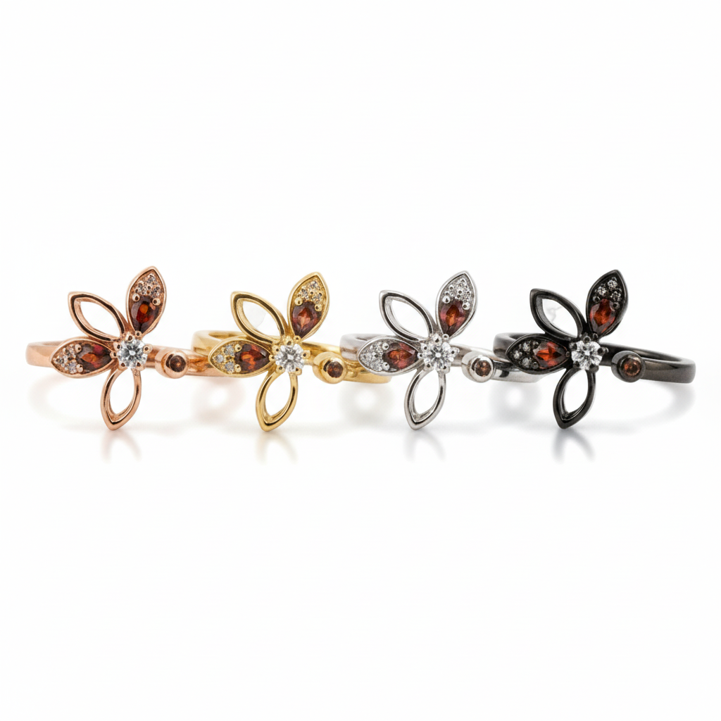 Lifestyle view of Garnet Ring in Gold