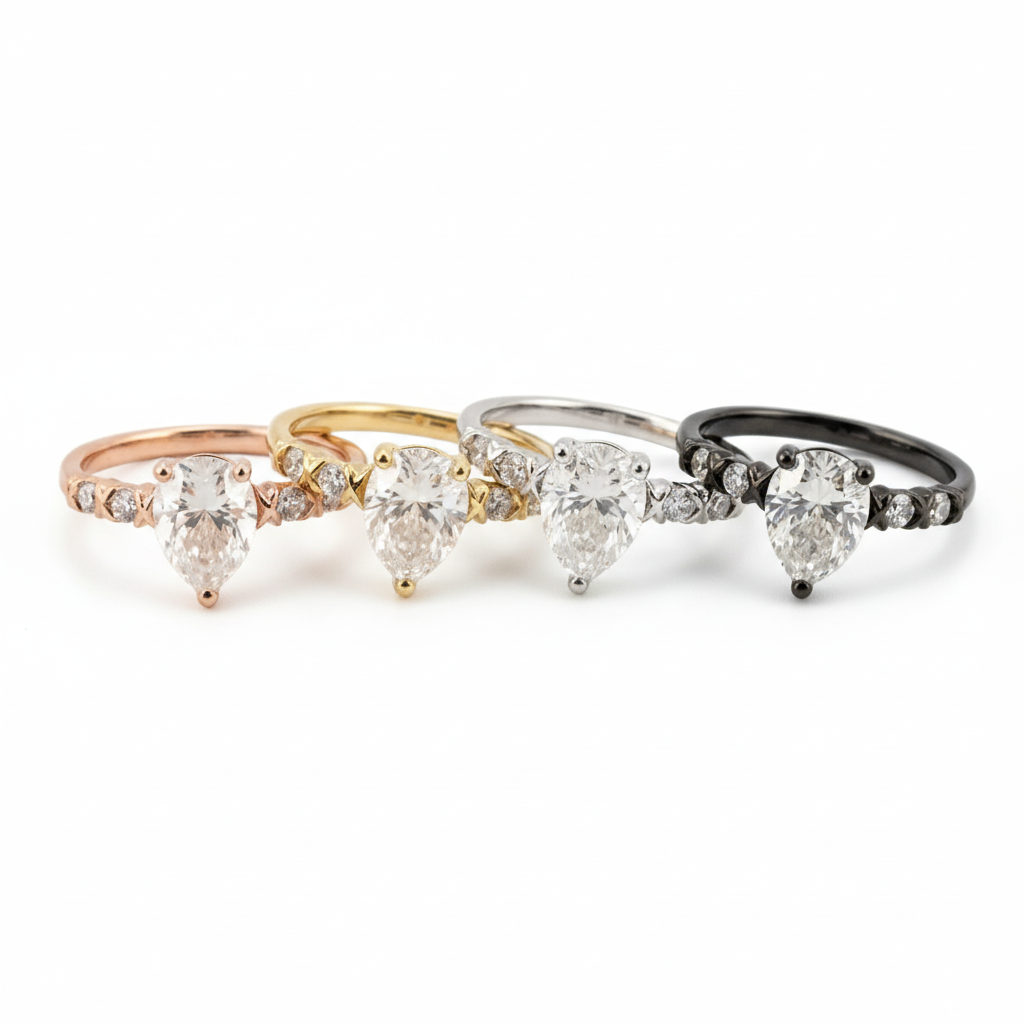 Lifestyle view of Moissanite Engagement Ring in Gold